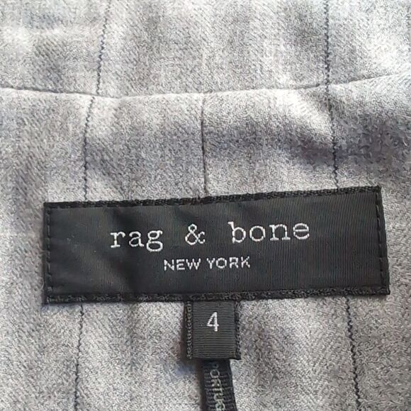 RAG & BONE Grey Andre checked 💯 wool blazer S - Picture 4 of 16